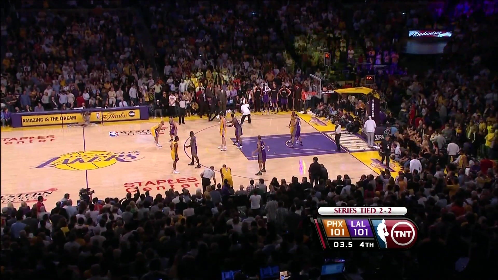 After taking a boneheaded shot in the last minute of game 5 against the Suns Ron Artest puts up the game winner at the buzzer