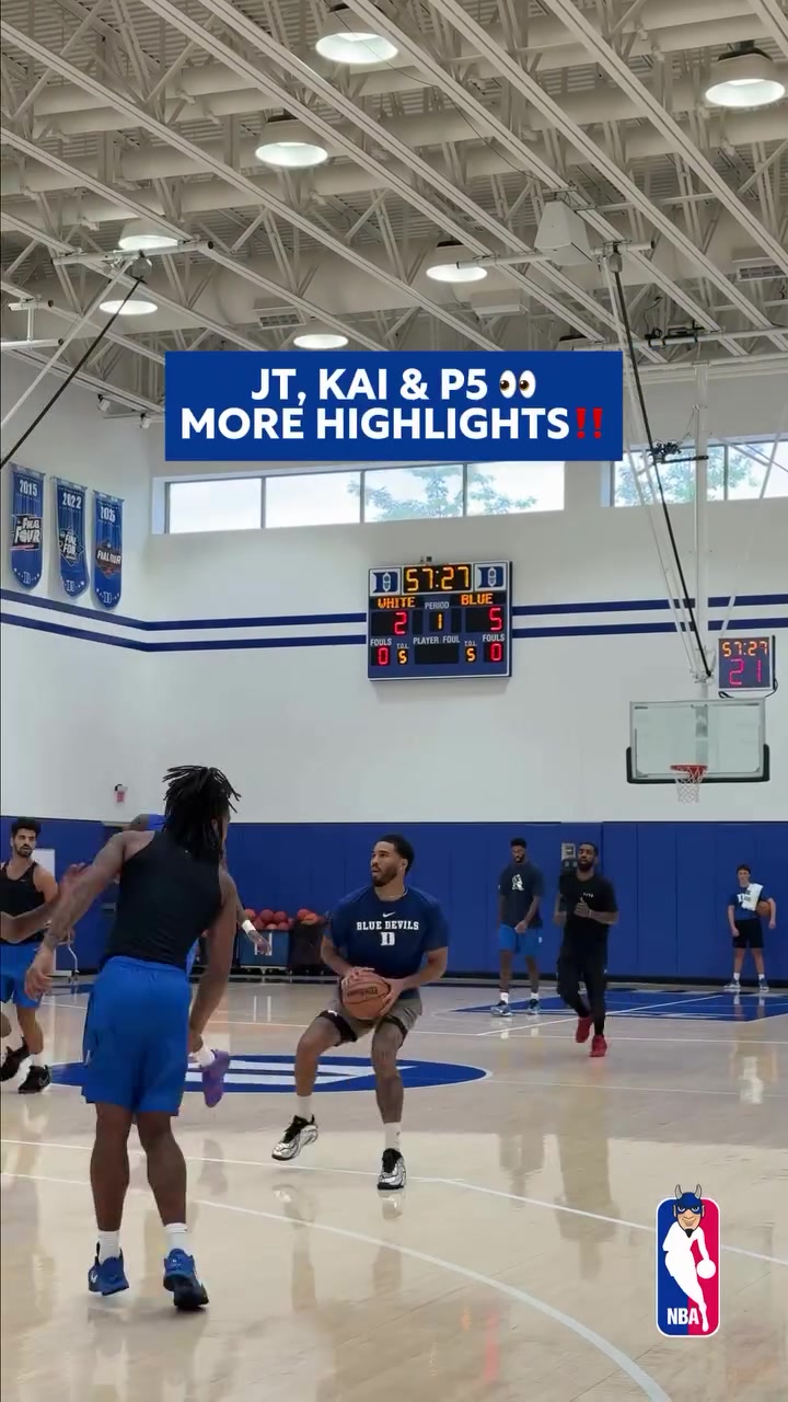 Kyrie Jayson Tatum and Paolo playing pick up ball against the current Duke mens team