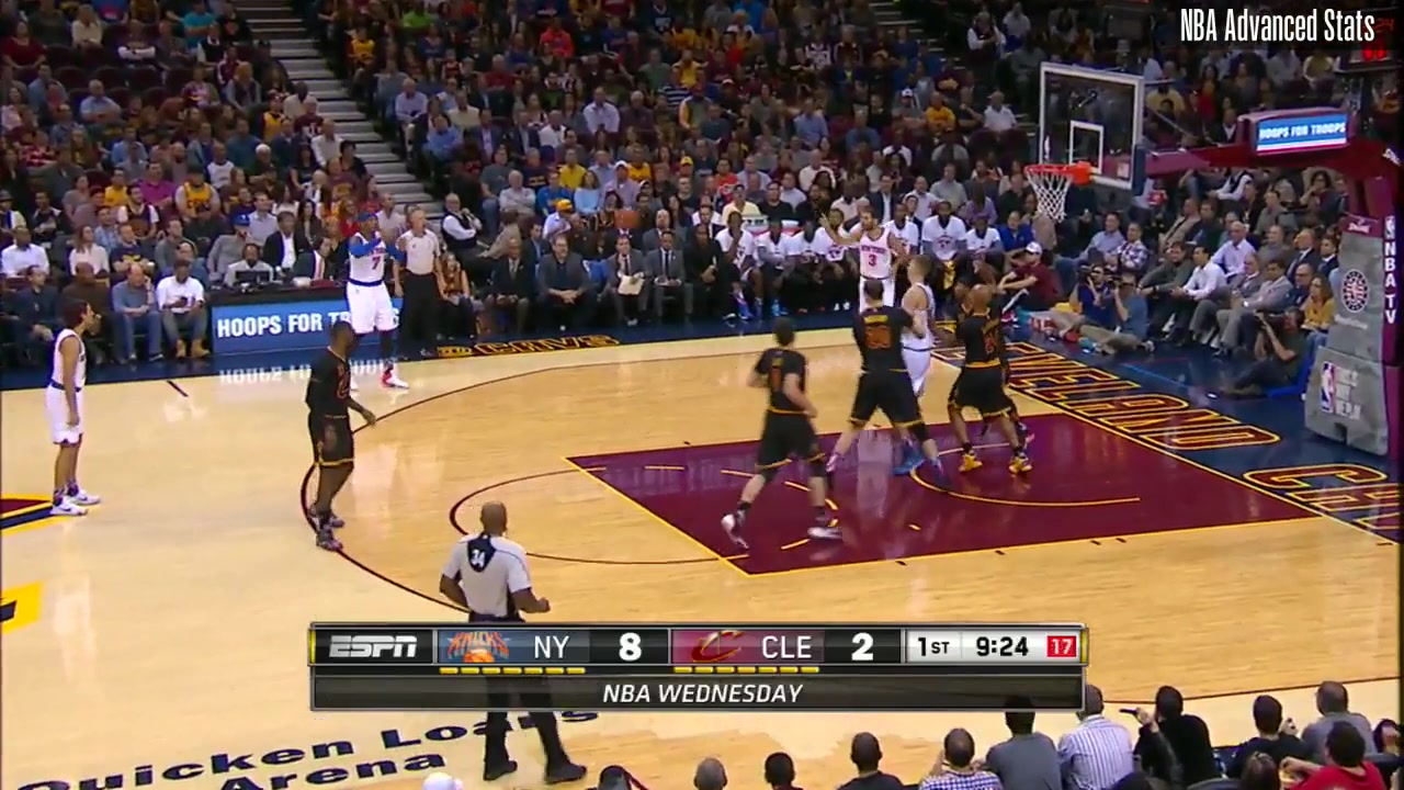 Kevin Love falls to the floor and Lebron sidesteps around him like a dog turd instead of helping him up