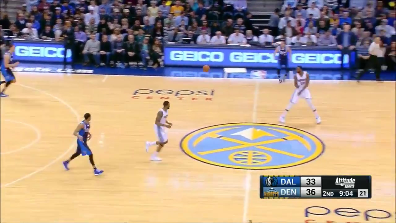 Prime Dwight Powell shows why his pump fake is so feared by yamming it over Faried