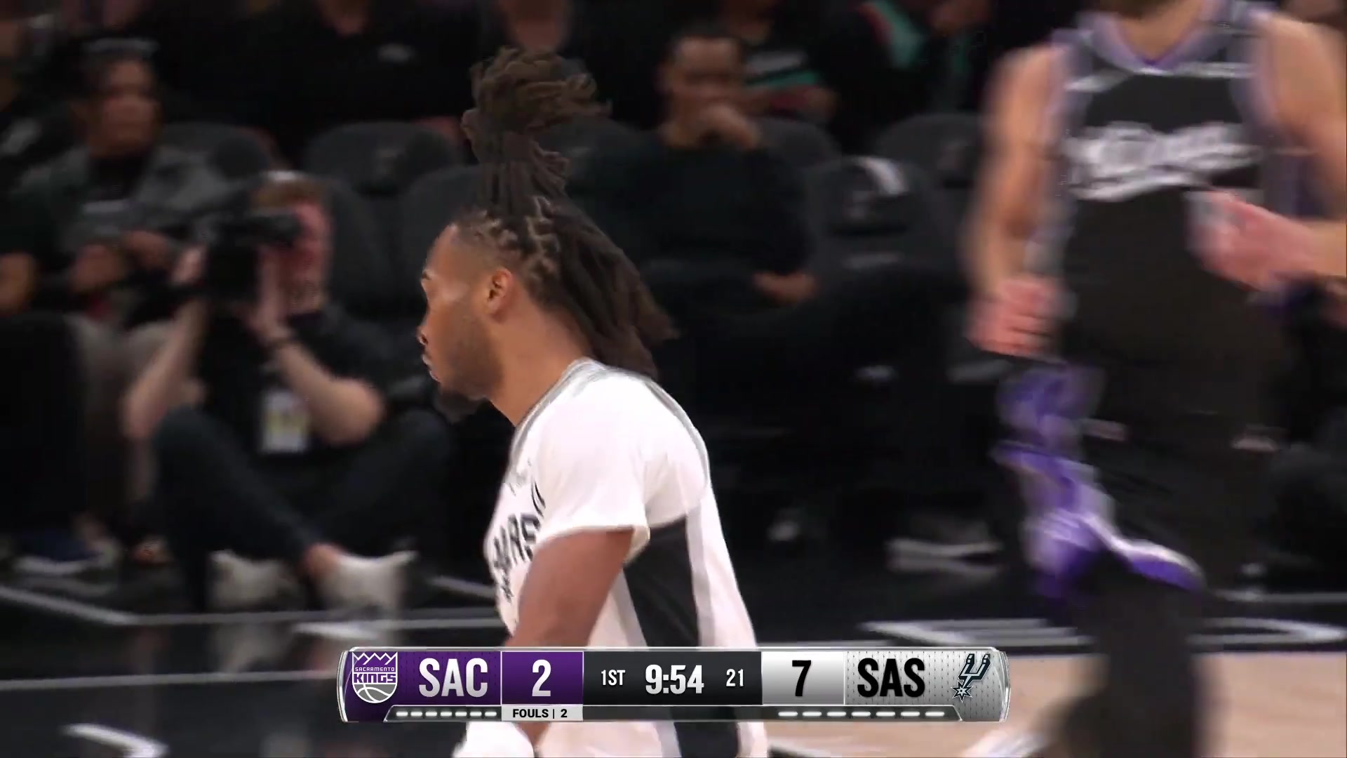 Domantas Sabonis misses a powerful dunk attempt over Victor Wem… - NBAclips