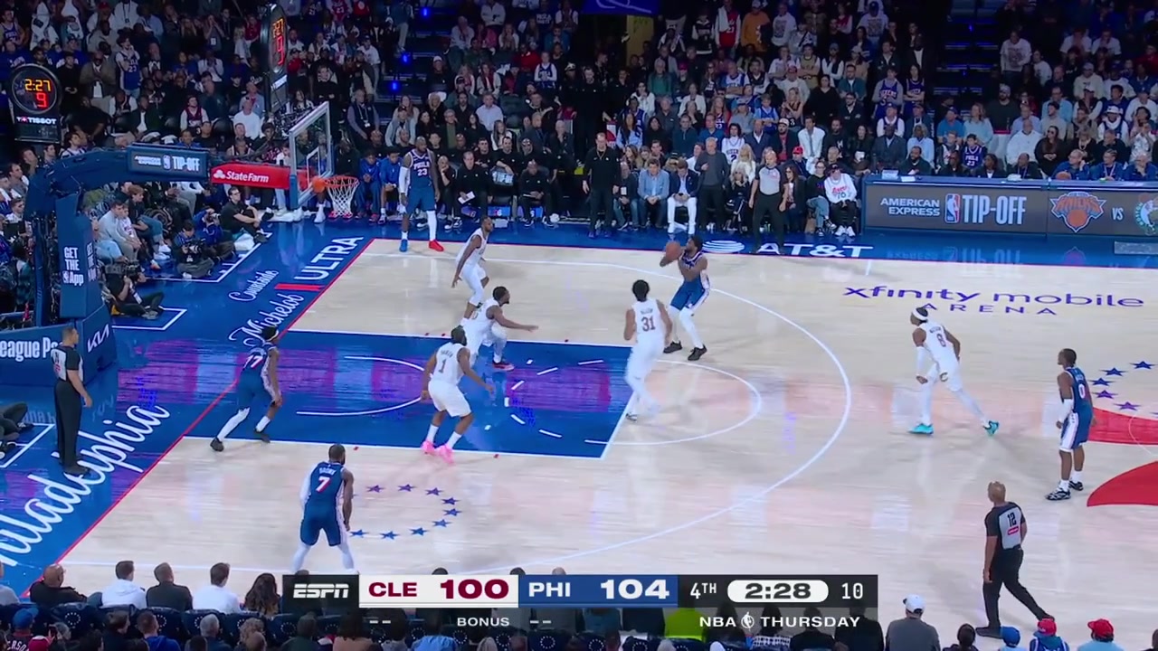 Joel Embiid vs Jarrett Allen for the clutch BBQ chicken alert - NBAclips