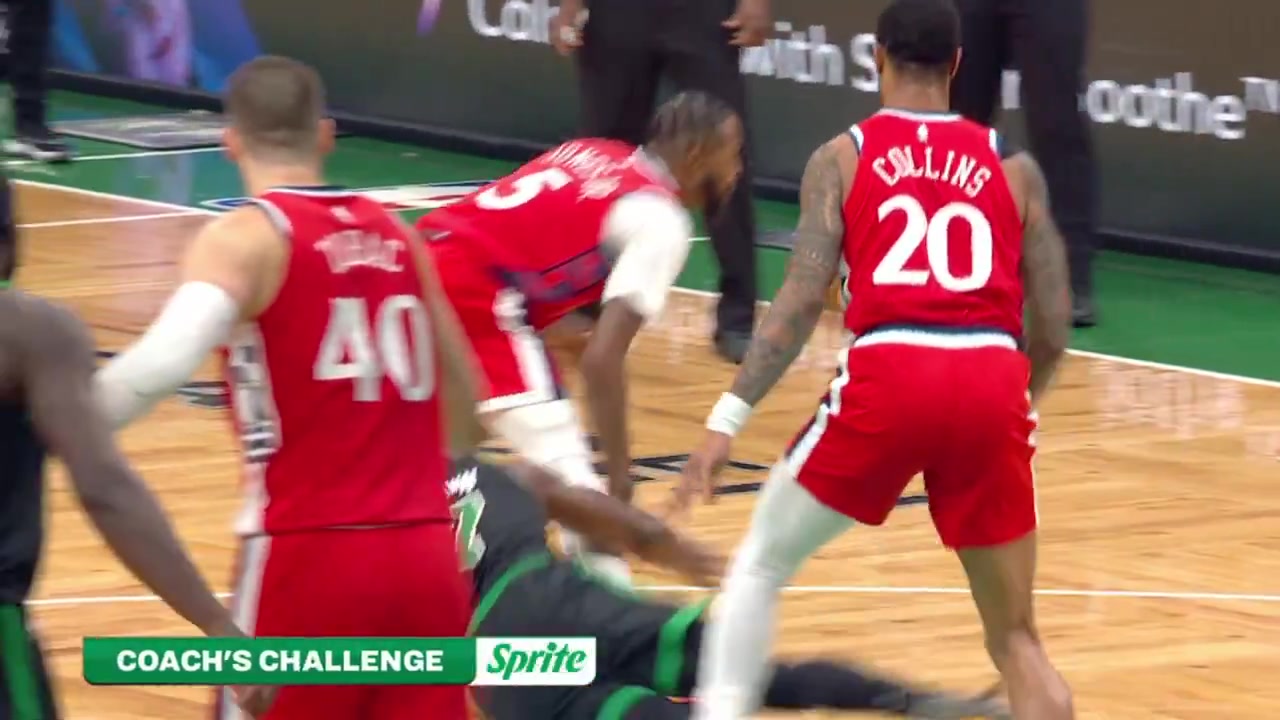 Derrick Jones Jrs knee bends backwards after collision from Jay… - NBAclips
