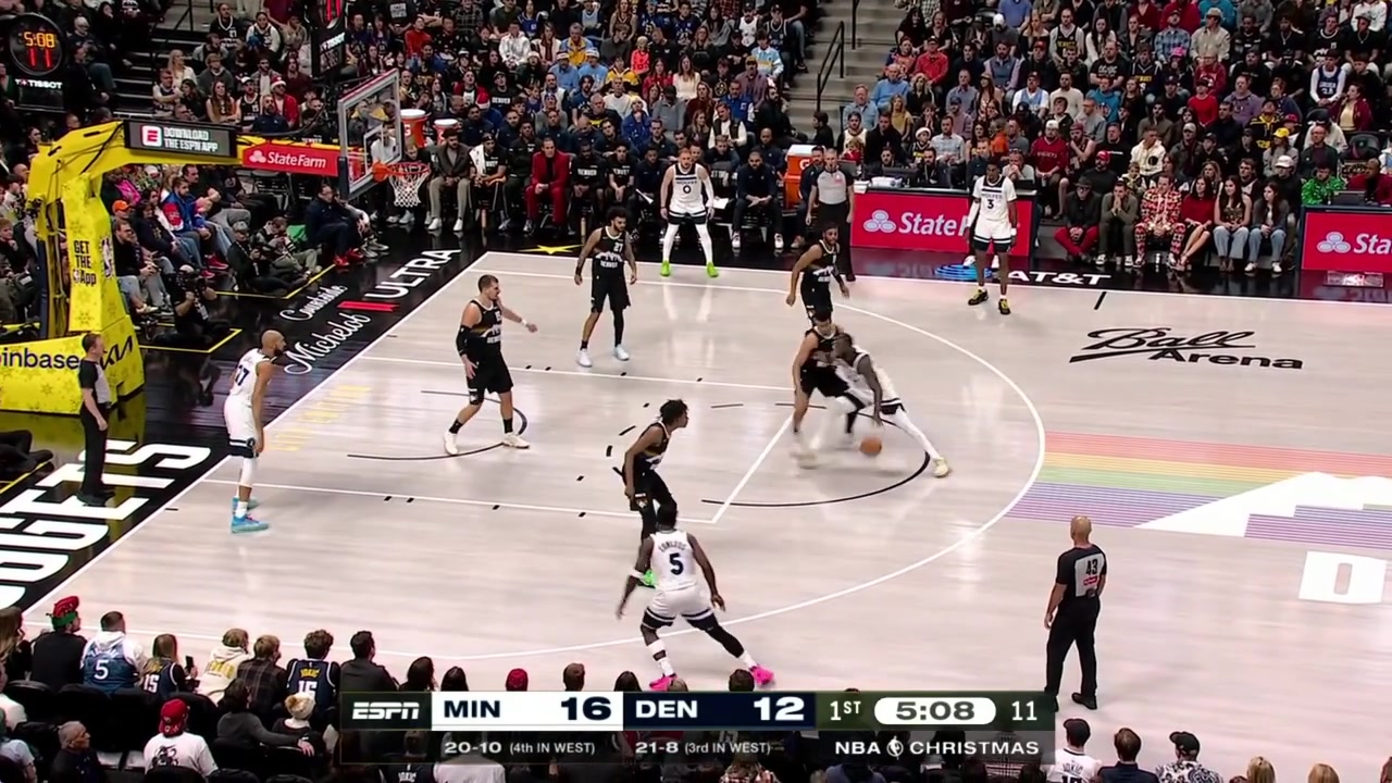 Nikola Jokc gets called for a foul and immediately lets the official know he disagrees