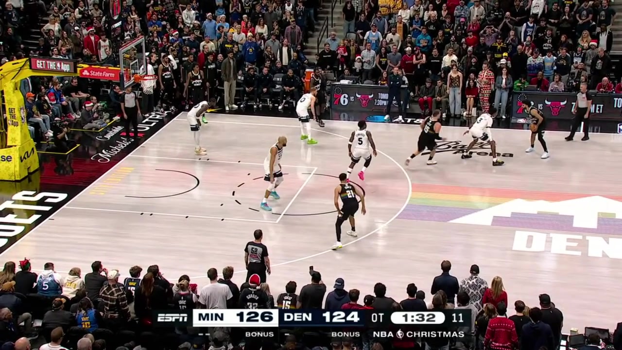 Nikola Jokic with the floater to tie the game in overtime 46 points for the Joker