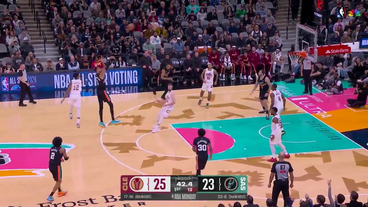 Victor Wembanyama makes a casual one-legged three-pointer