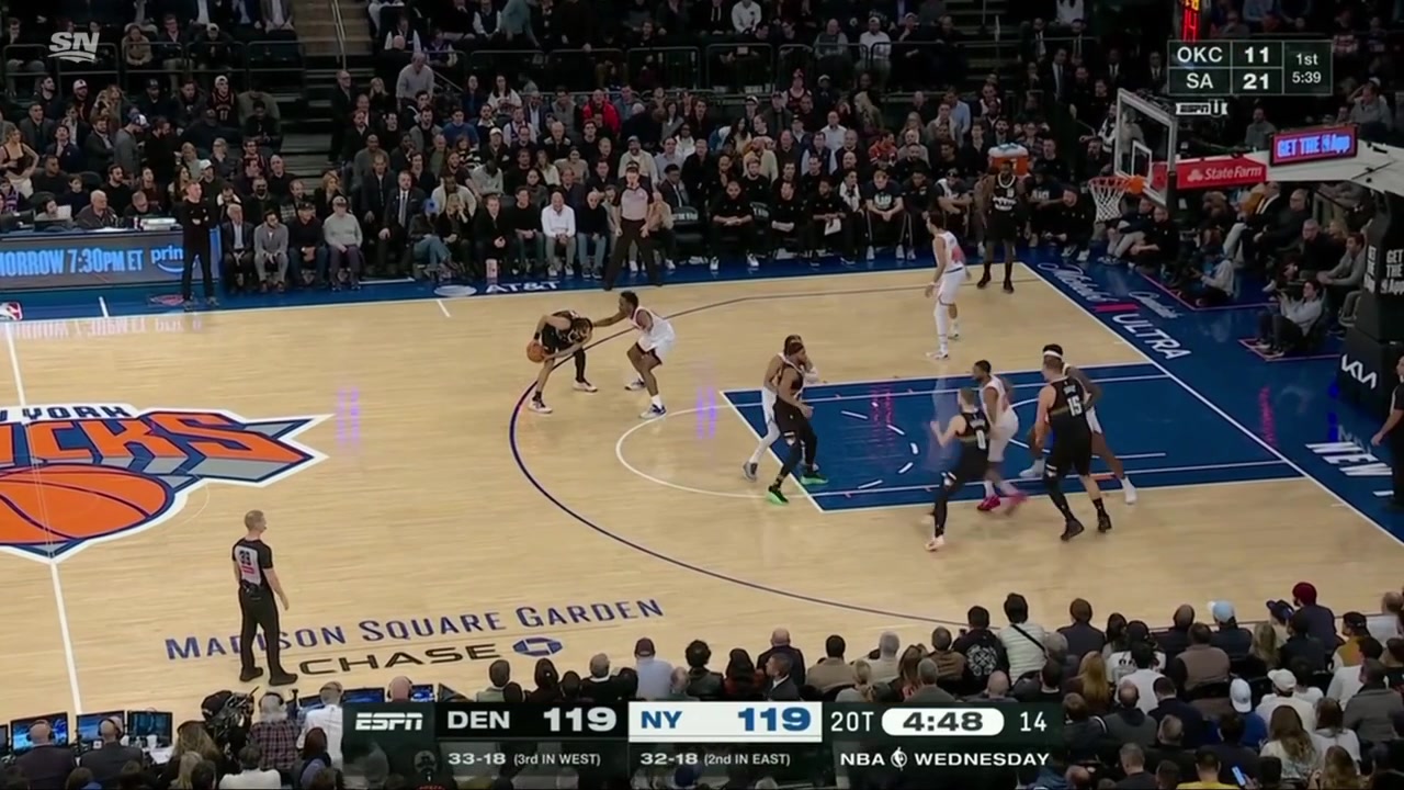 Nikola Joki's shooting struggles continue as he badly misses another three-pointer now 111 from deep