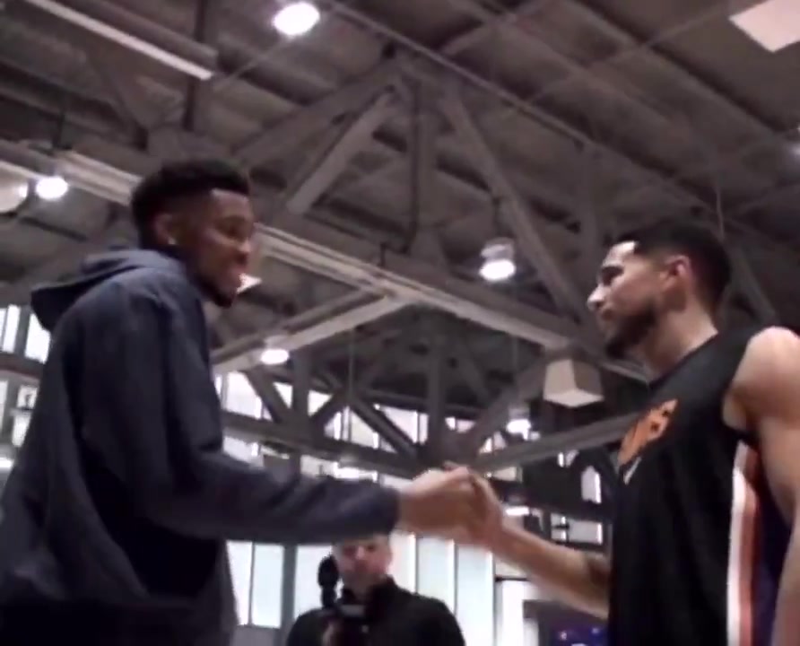 Giannis to Booker You make everything look cool man but you wear a different jersey than me you could wear the same jersey as me Im like Isaiah Stewart Ill fight for you
