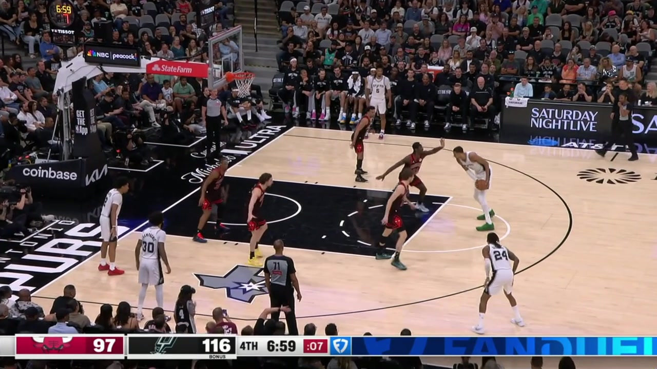 Victor Wembanyama scores the tough layup and then splits the Bu… - NBAclips
