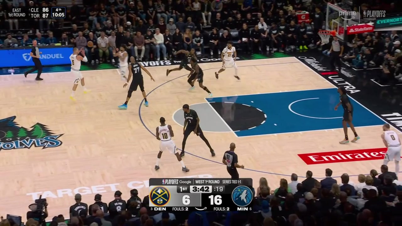 Anthony Edwards picks up an early second foul much to the chagrin of Candace Parker and Dwade