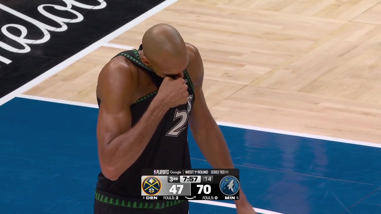 Nikola Jokic gets called for the offensive foul as his elbow hits Donte DiVincenzo in the face during the jumper attempt with replaysThe Nuggets successfully challenge the offensive foul call
