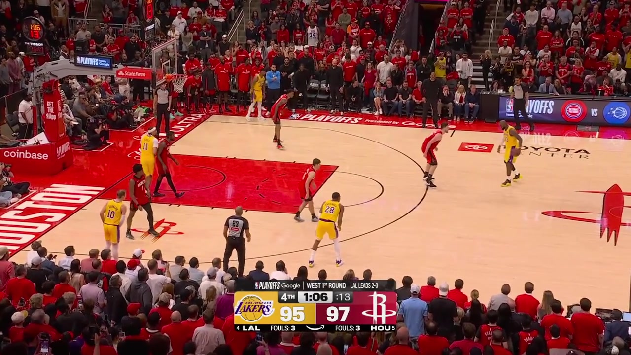 Gassed LeBron James with a bad pass slow to get back on defense and Alperen Sengun with the clutch lefty layup with replays