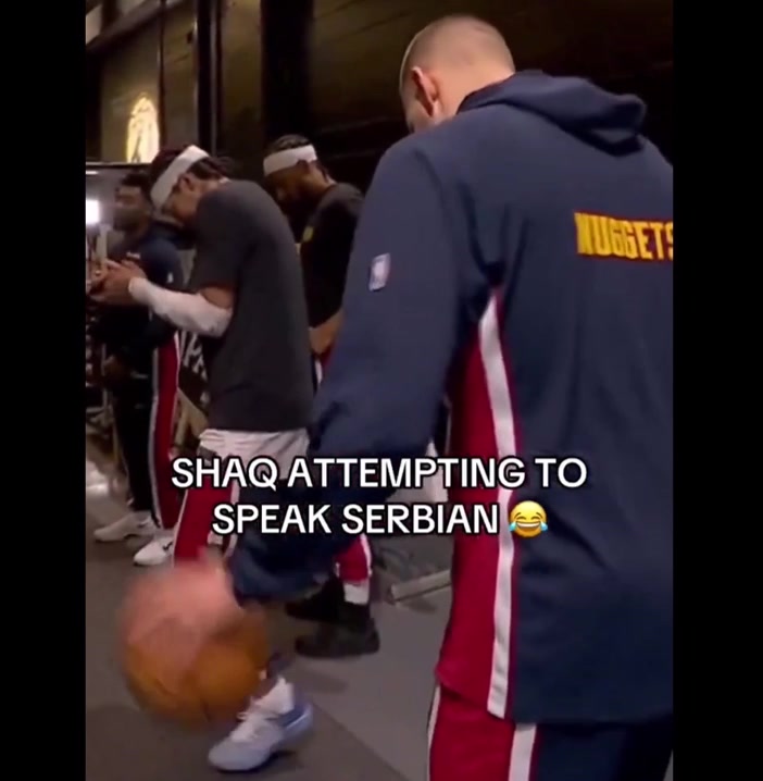 Shaq attempting to speak Serbian
