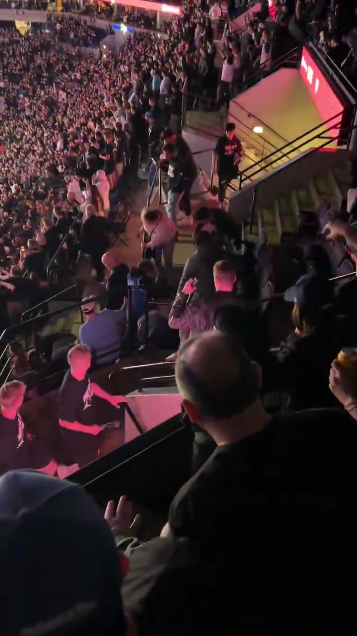 There was a fight on and off the court at the same time at the end of the Timberwolves-Nuggets game