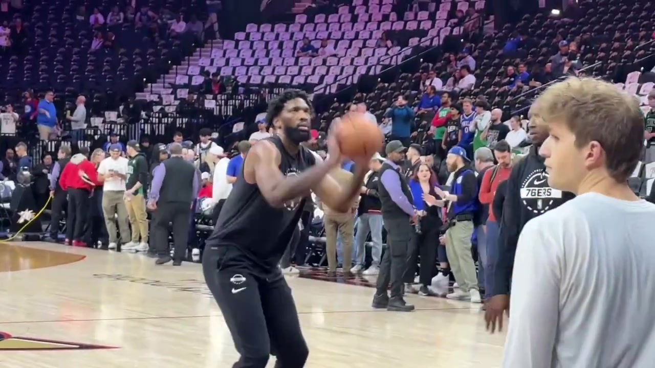 Manning Embiid looked tired out there Lot of moments like this and grimaces after misses He might go but it looks like hes going to be gutting this one out if he does