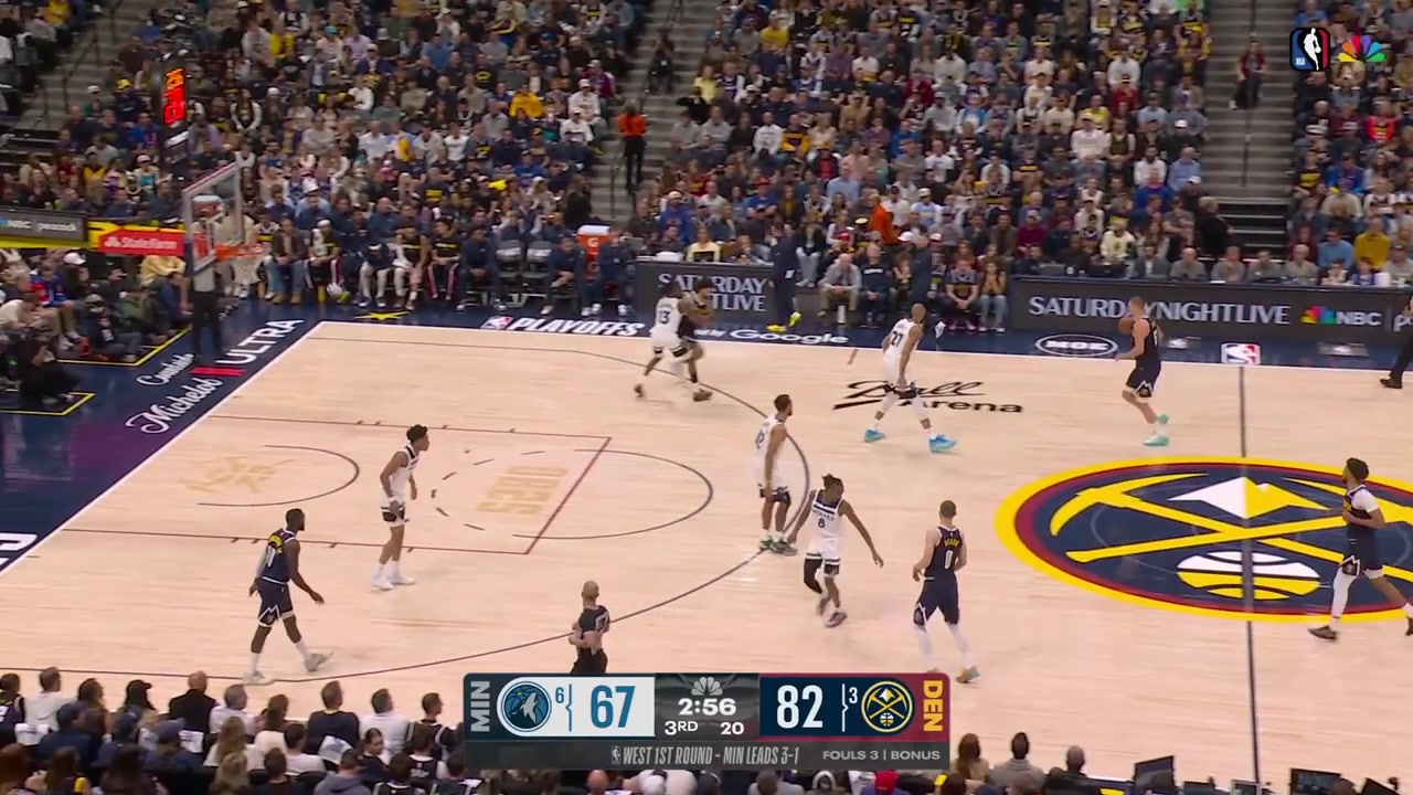 Jamal Murray loses the ball twice recovers it misses grabs the rebound off his own miss and scores the And-1 on Ayo Dosunmu with a replay