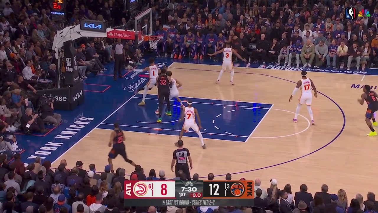 Lowlights Jalen Johnson with back to back turnovers off a great defense on Josh Hart with replays of the first one