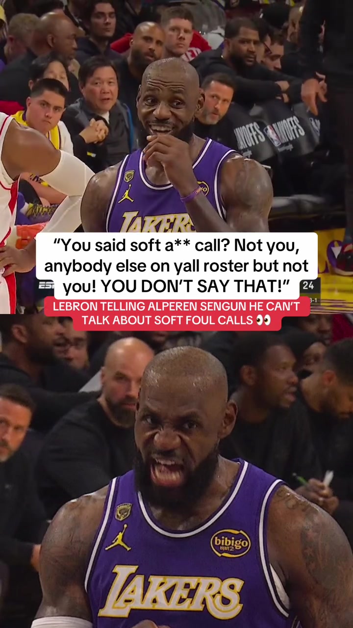 LeBron telling Alperen Sengun he cant talk about soft calls
