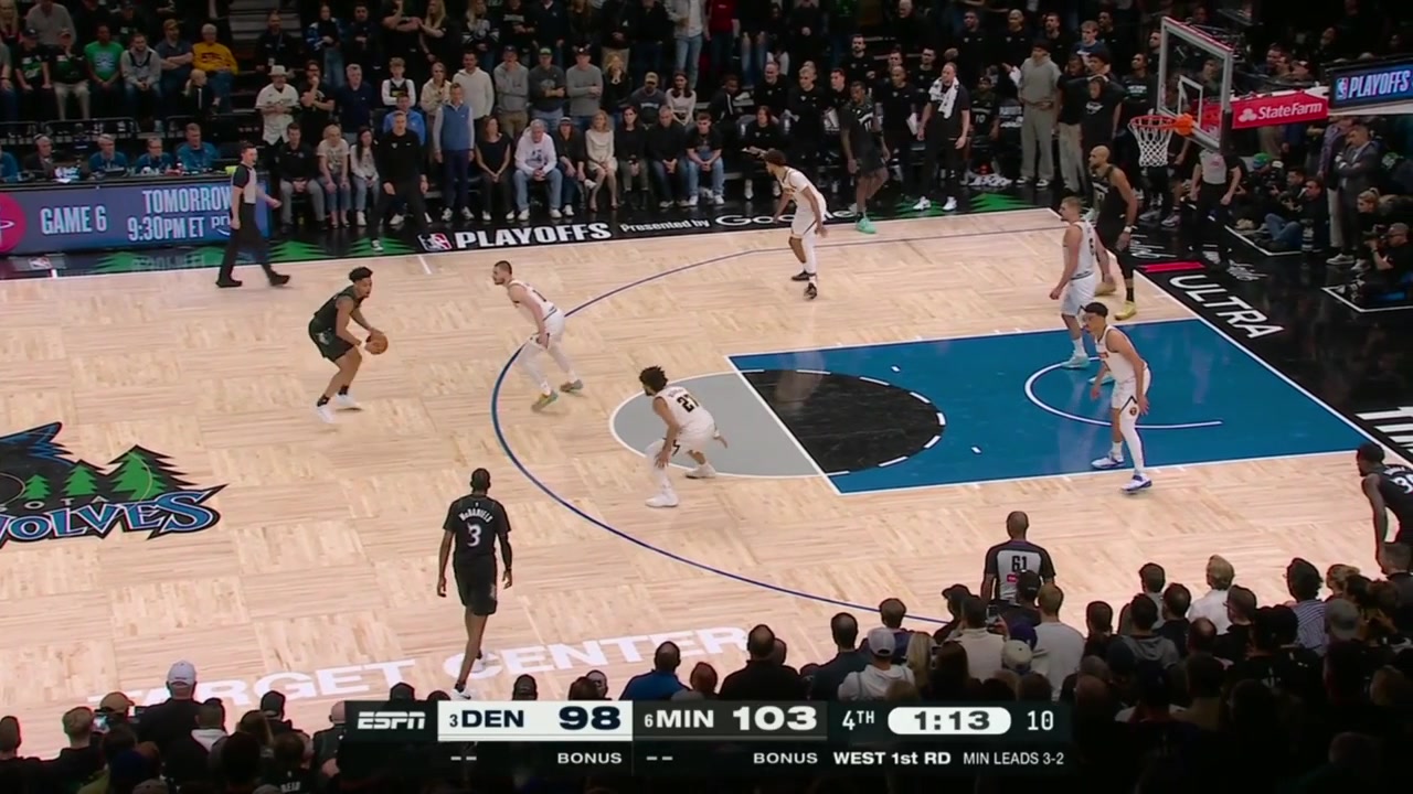 Jaden McDaniels clutch middy over Jamal Murray puts Minnesota up 7