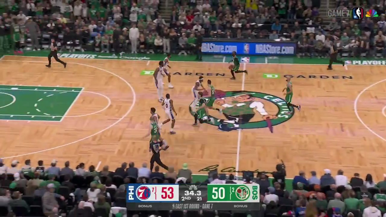 Joel Embiid's insane block on Jaylen Brown's dunk attempt
