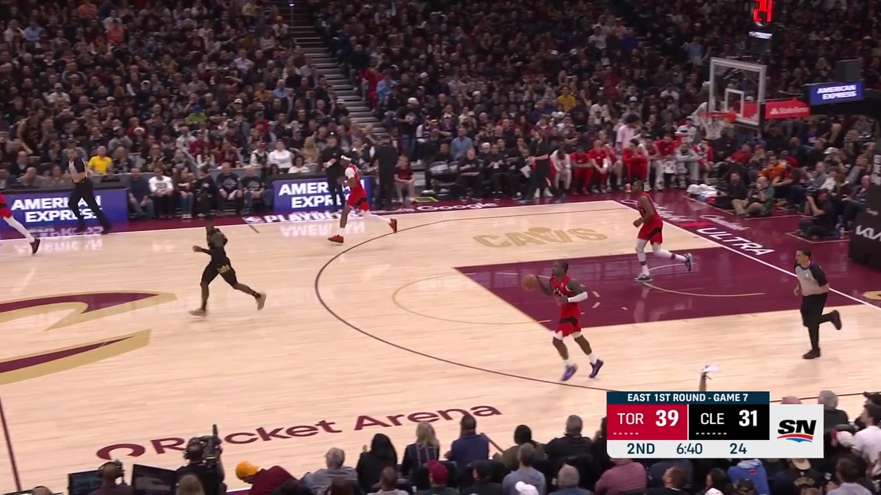 6'1'' Jamal Shead with the putback tip-in And-1 off his own miss rising over Jarrett Allen and Sam Merrill with replays