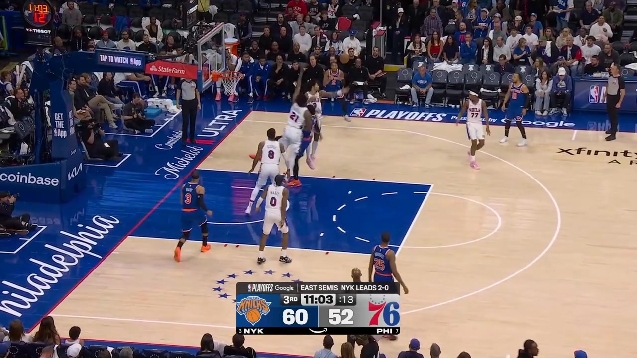 - Deuce McBride drains the three after his second try off the KAT rebound to the delight of Knicks fans in Philly