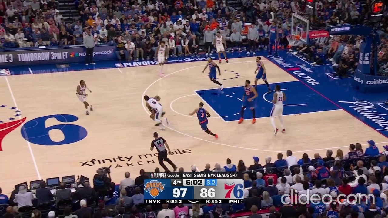 - Knicks force the turnover then Brunson drains another three to give the Knicks their largest lead of the night Philly calls a timeout