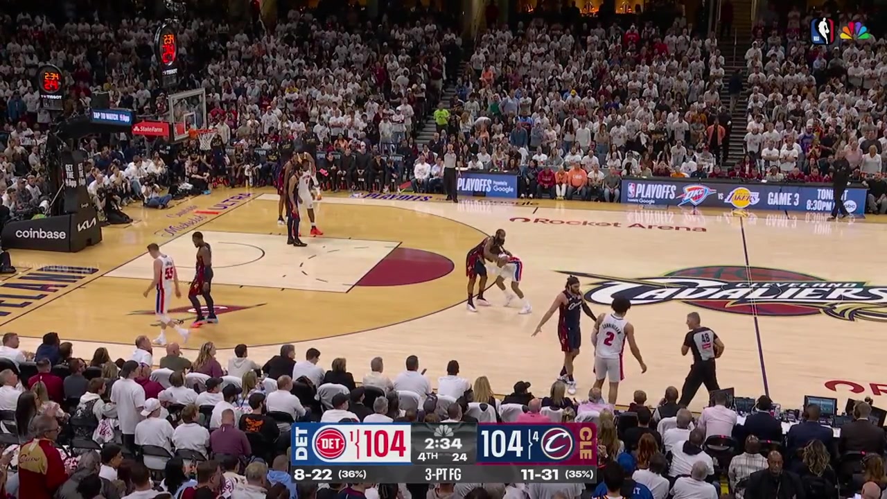 Lowlights Max Strus intercepts the inbound pass by Cade Cunningham in mid-court and scores the layup to give the Cavaliers the lead then Cade with another bad pass that gets intercepted by Jarrett Allen and then another bad pass - 3 straight turnovers in the clutch for Cade