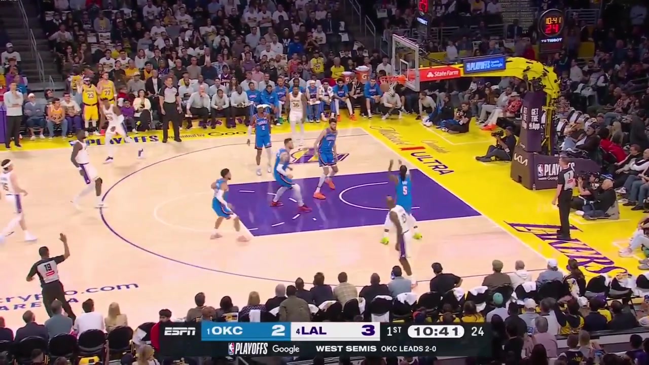 Shai Gilgeous-Alexander full highlights vs Los Angeles Lakers tonight 131-108 W - Game 3 - Western Semifinals - 2026 NBA Playoffs 23 Points on 720 FG 350 37 from 3 429 67 FT 857 4 Rebounds 2 Off 9 Assists 2 TOV 1 Steal 2 Blocks 1 PF - 24 in 3325 MP