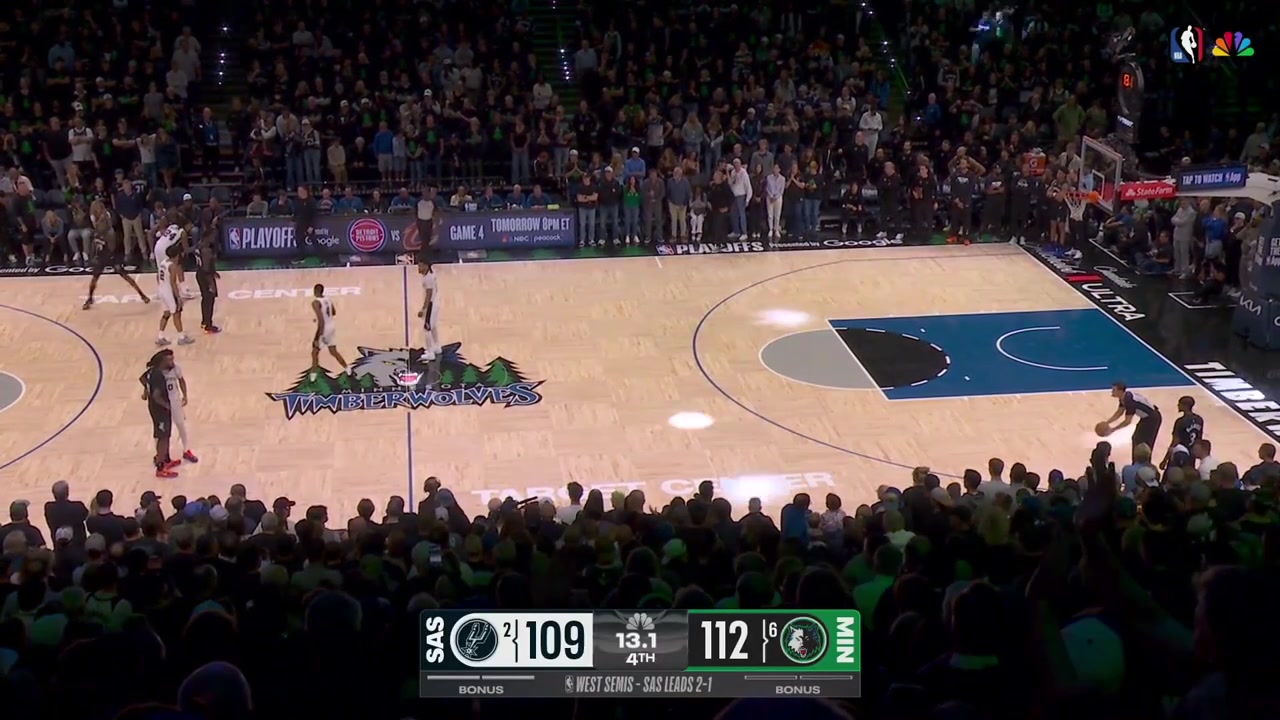 The long pass goes between Ayo Dosunmu's hands but the ball bounce off his leg helping him catch the ball and avoid a turnover with a replayHe also makes both clutch free throws