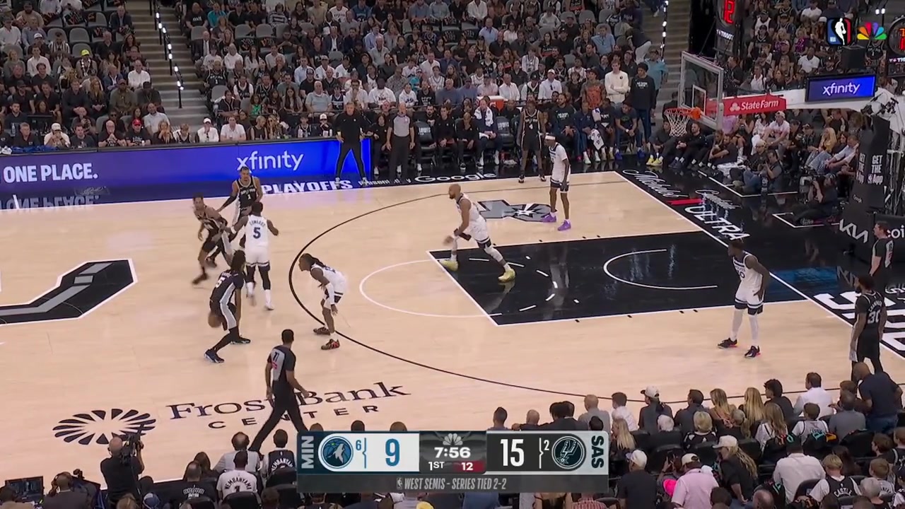 Victor Wembanyama drives all the way from the perimeter and dunks it with force with replaysIncluding the trash talk Ayo Dosunmu gave him beforehand Timberwolves timeout