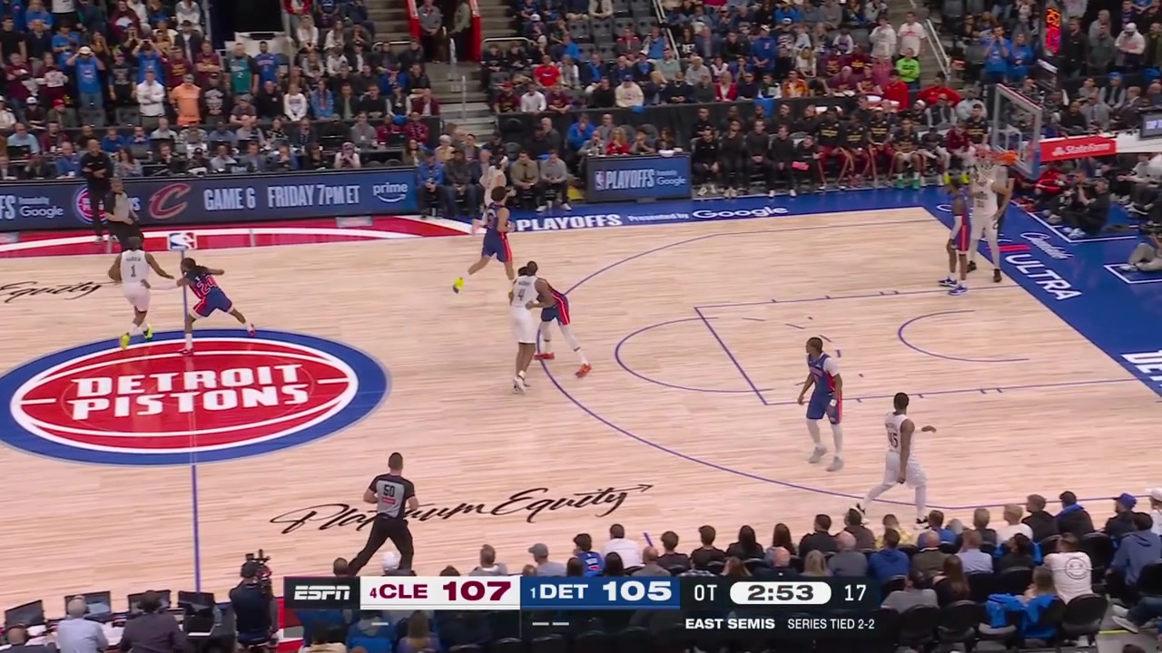 Donovan Mitchell hits the corner 3 Max Strus strips Cade Cunningham in the back court and finds Mitchell for the easy bucketPaul Reed scores a hook shot at the other end