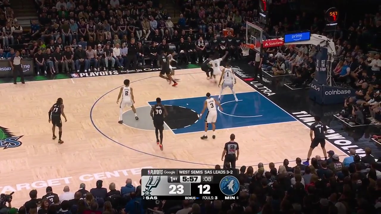 Naz Reid full highlights vs San Antonio Spurs last night 109-139 L - Game 6 - Western Semifinals - 2026 NBA Playoffs18 Points on 713 FG 538 37 from 3 429 11 from 3 7 Rebounds 1 Off reb 1 Assist no fouls and a - of -15 in 3133 minutes played