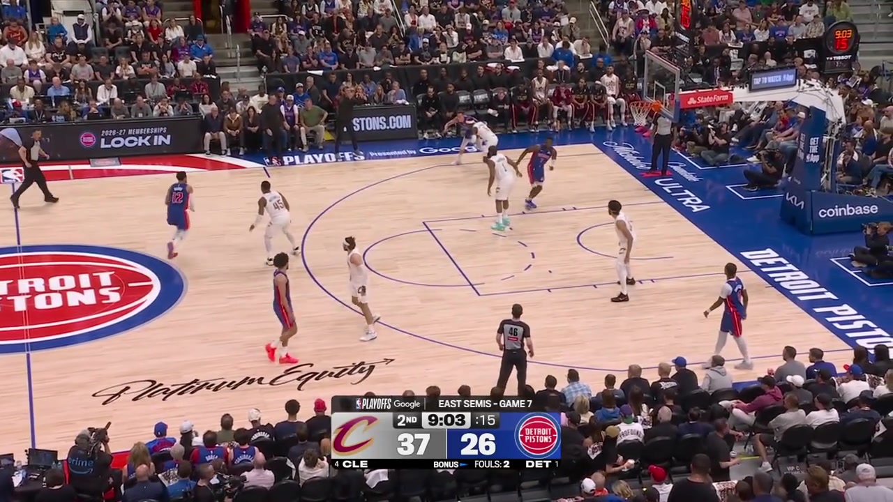 Jarrett Allen blocks the layup attempt by Paul Reed with replays