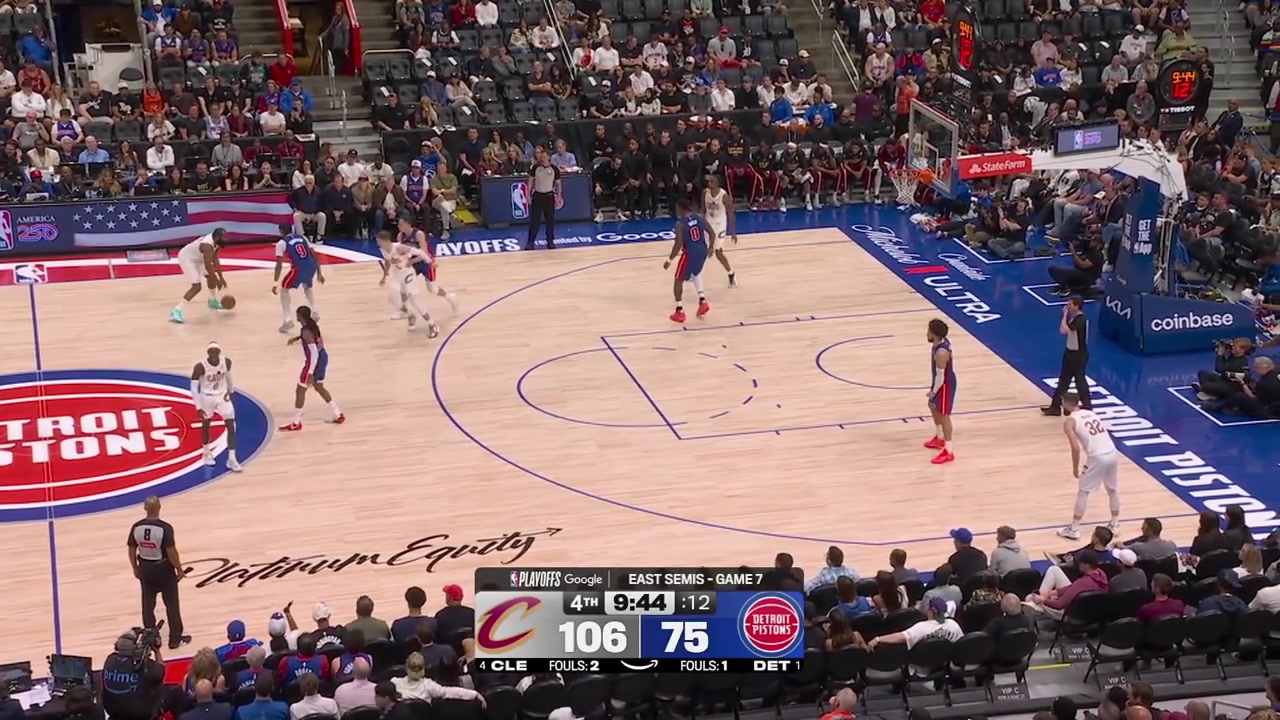 James Harden with the layup off the beautiful give and go with Evan Mobley putting the Cavaliers up 33 in the 4th quarter