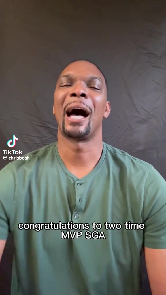 Chris Bosh congratulates SGA on his back to back MVP