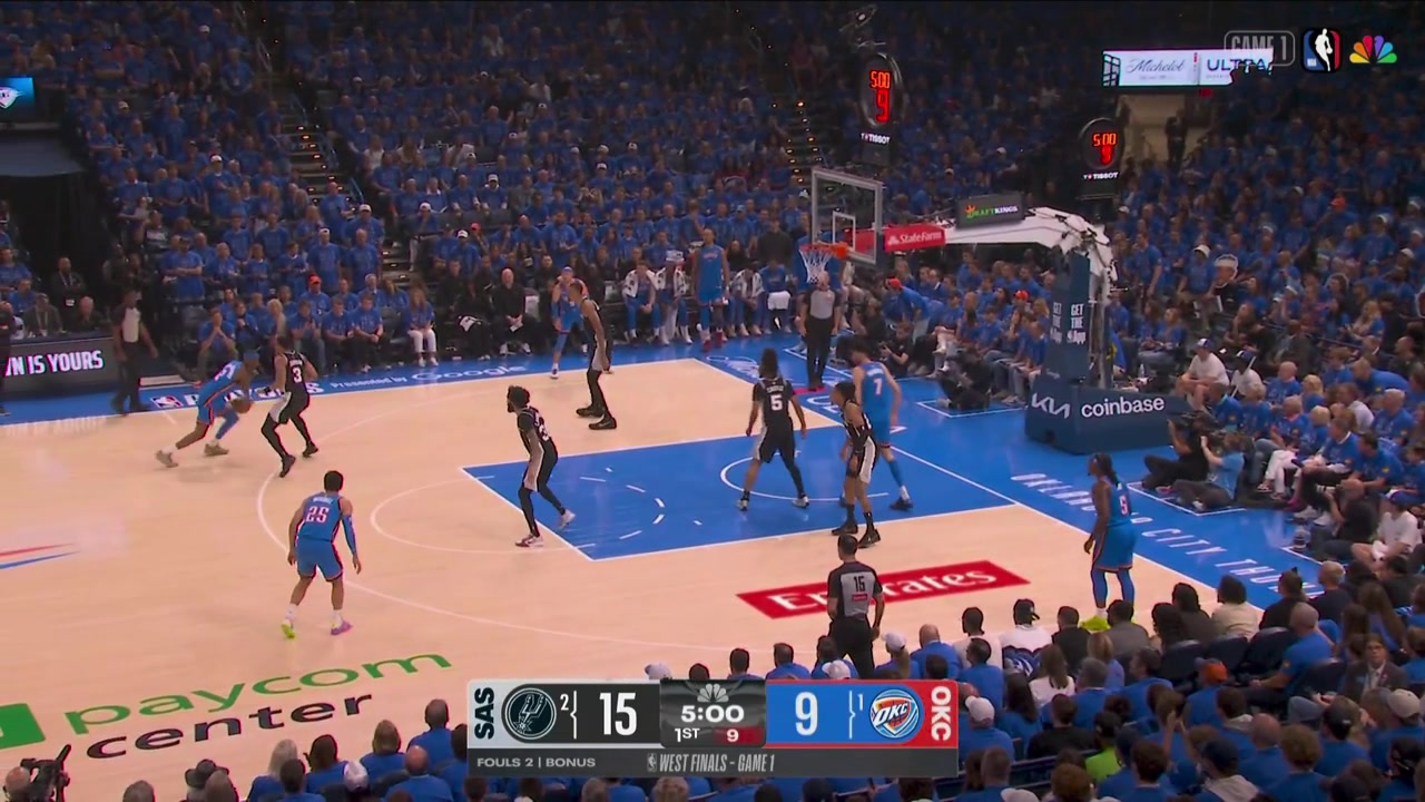 Caruso hits a 3 so good it ruins the broadcast audio