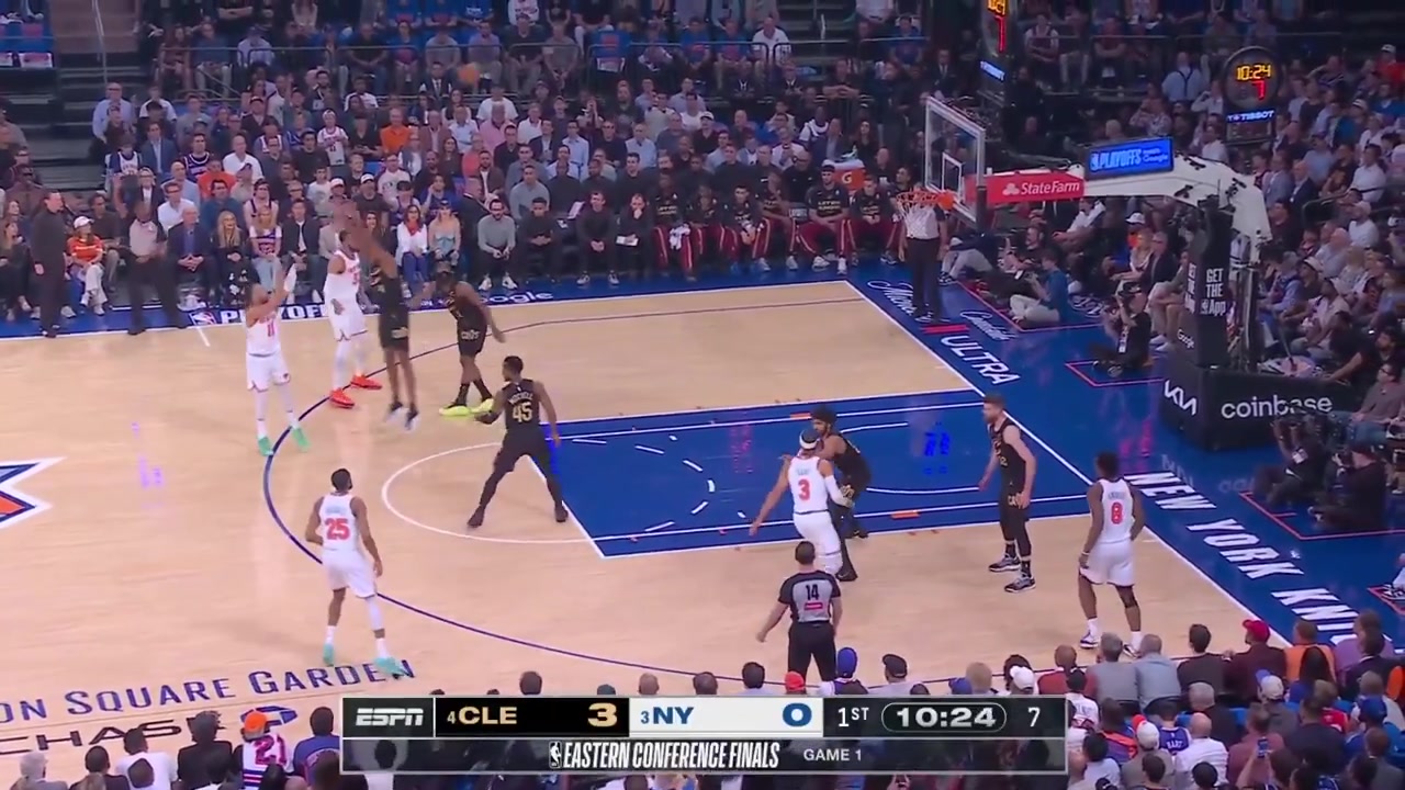 Donovan Mitchell full highlights vs New York Knicks tonight 104-115 L in OT - Game 1 - Eastern Conference Finals - 2026 NBA Playoffs29 Points on 1223 FG 522 411 from 3 364 11 FT 5 Rebounds 3 Assists 4 TOV 6 Steals 1 Block 5 PF and a - of -13 in 4040 MP