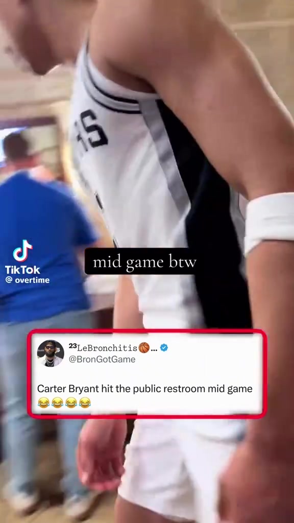 Carter Bryant hit the public restroom mid game Vs the Thunder
