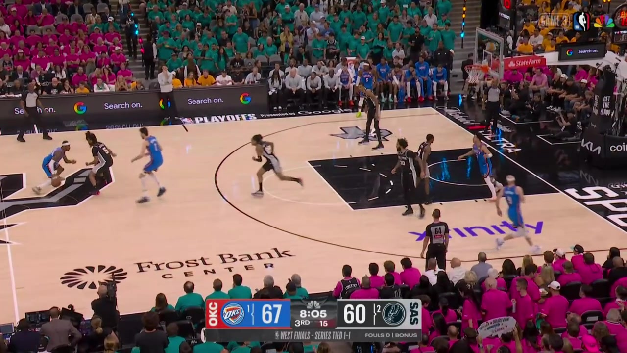 SGA finishes with the floater all the way over Wemby