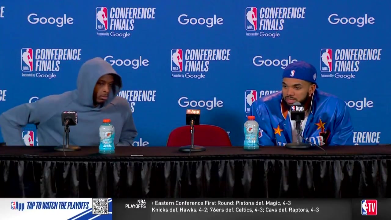 Karl-Anthony Towns No one wants to ask OG about 2nd team I mean he all defense like come on bruh He one of the best defenders in the world and he got robbed from first Damn