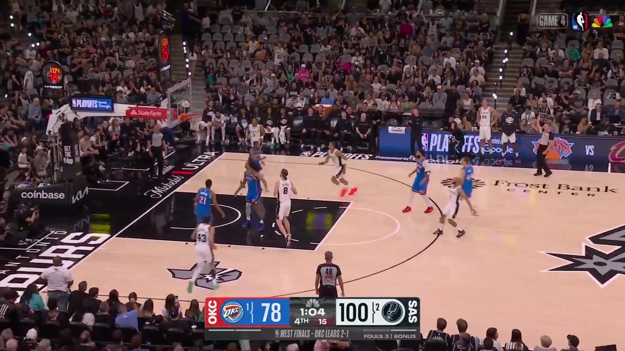The final moments of Game 4 as the San Antonio Spurs defeat the Oklahoma City Thunder and tie the series at 2-2 - Western Conference Finals - 2026 NBA PlayoffsIncluding postgame interview on the court with Victor Wembanyama
