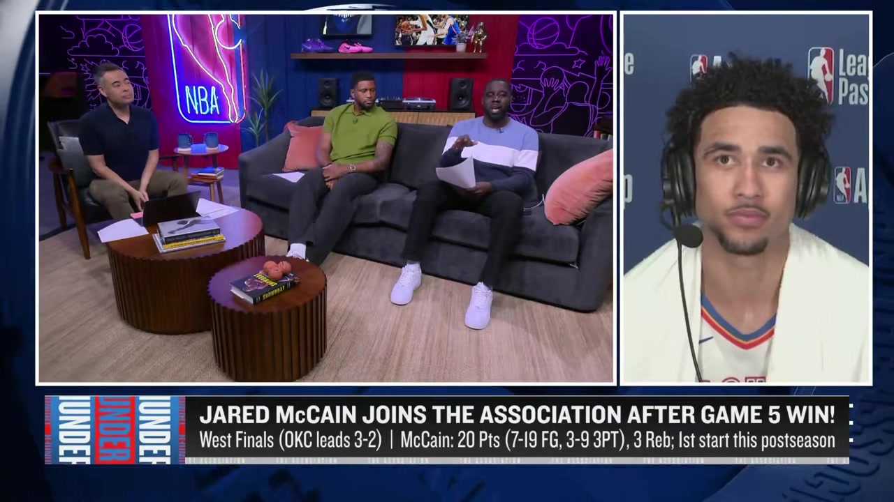 Jared McCain gets asked on how he handled getting hit by Plumlee and Biyombo in the 4Q - That was crazy I didnt expect it obviously I was like why did you that He was like I've got another one for you too