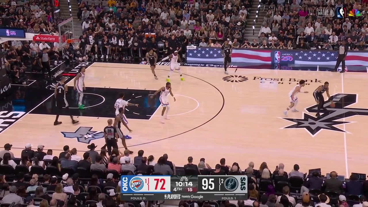 Stephon Castle lobs it to Victor Wembanyama for the one-handed alley-oop dunk with replays 28 Points for Wemby