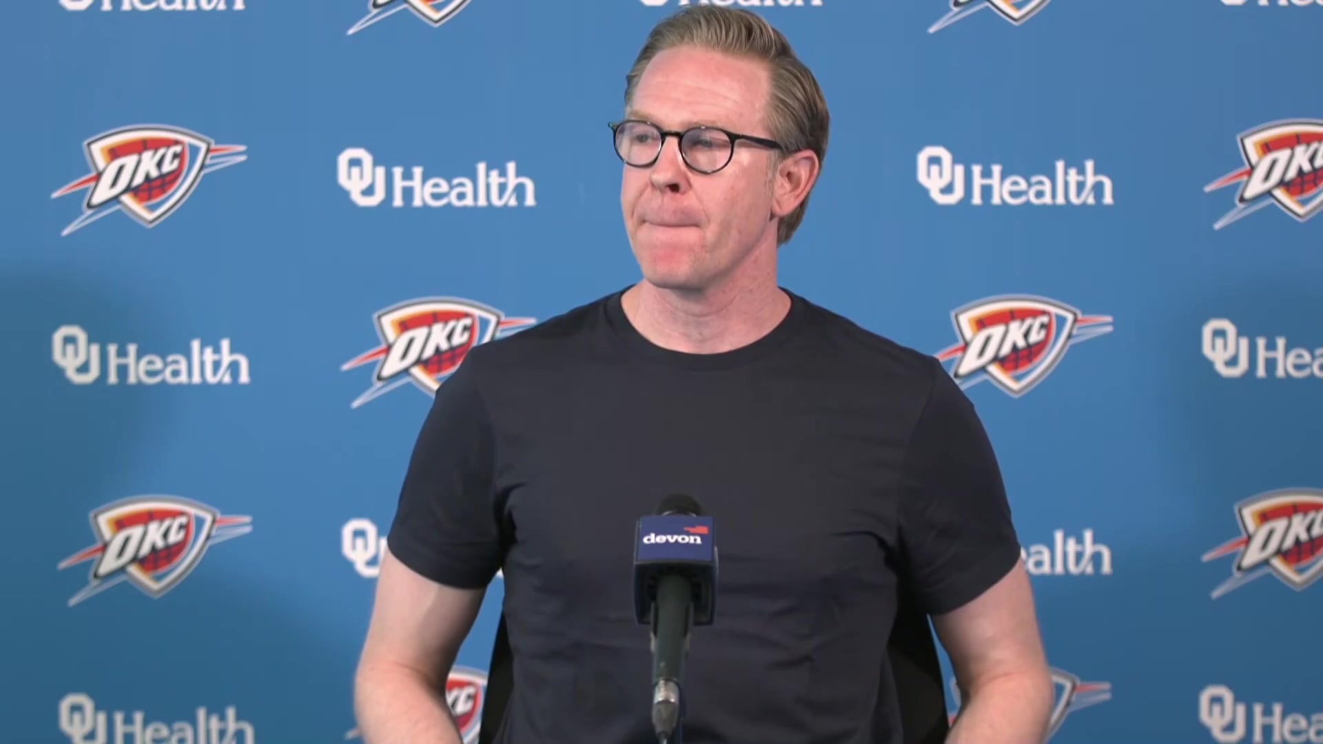 Sam Presti If there is one thing I'm a little frustrated about besides not winning the final quarter of the season is I think we lost out on a lot of team development