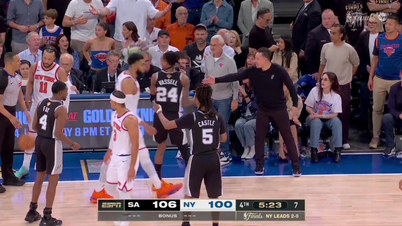 Lowlight Spurs try to stall for an opportunity to challenge Dylan Harper walks on the floor after inbound pass