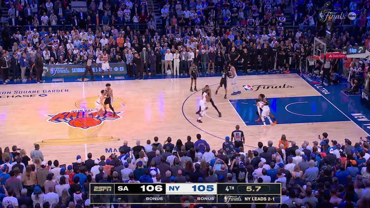 OG Anunoby hits the game-winner against the Spurs with 12 seconds remaining in regulation with replaysThe Knicks go up 3-1 in the series after coming back from down 29 in the game