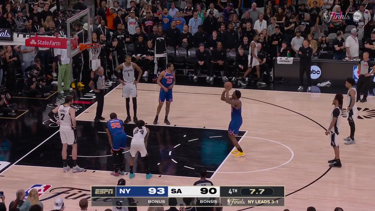 The final moments of Game 5 - New York Knicks vs San Antonio Spurs - 2026 NBA FinalsOG Anunoby splits the free throws Victor Wembanyama misses the 3-pointer and the Knicks win their first championship in 53 yearsThe Knicks players go into tears