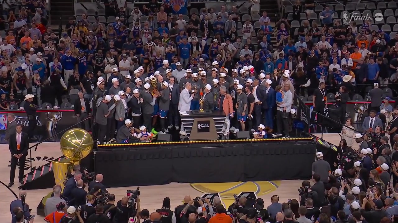 Jalen Brunson full interview as he receives the 2026 Finals MVP from Adam Silver