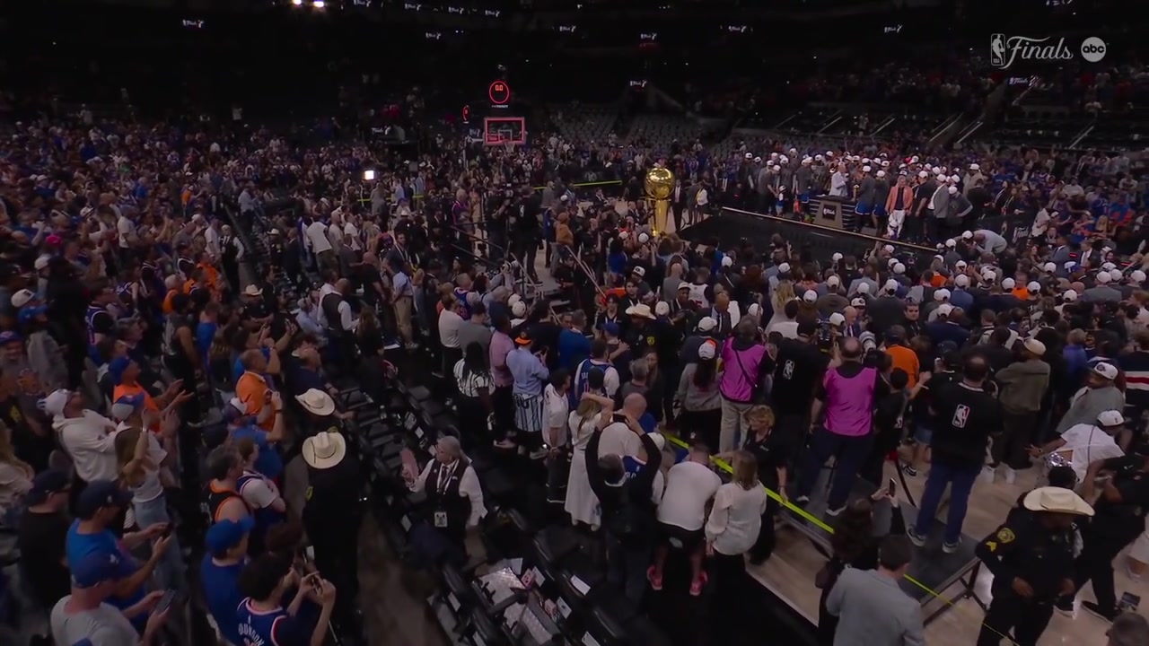 Mikal Bridges and Josh Hart with a short postgame interview during the championship ceremony